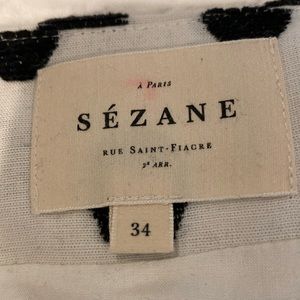 Sezane midi polka dot high waisted skirt size 34